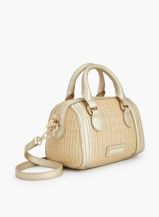 Peppermint GOLD Textured Crossbody Bag With Double Handle for Women | Best Price UAE